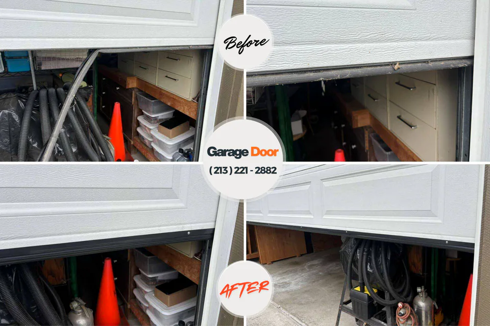 Before and after: garage door repair Deckerville, MI